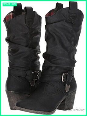 Rocket Dog Sidestep Western Pull On Mid Calf Boot Leather